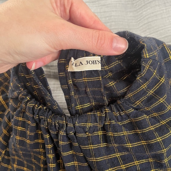 NWOT ULLA JOHNSON Midnight Navy Gold Dion Babydoll Dress 2 RARE - Picture 7 of 15